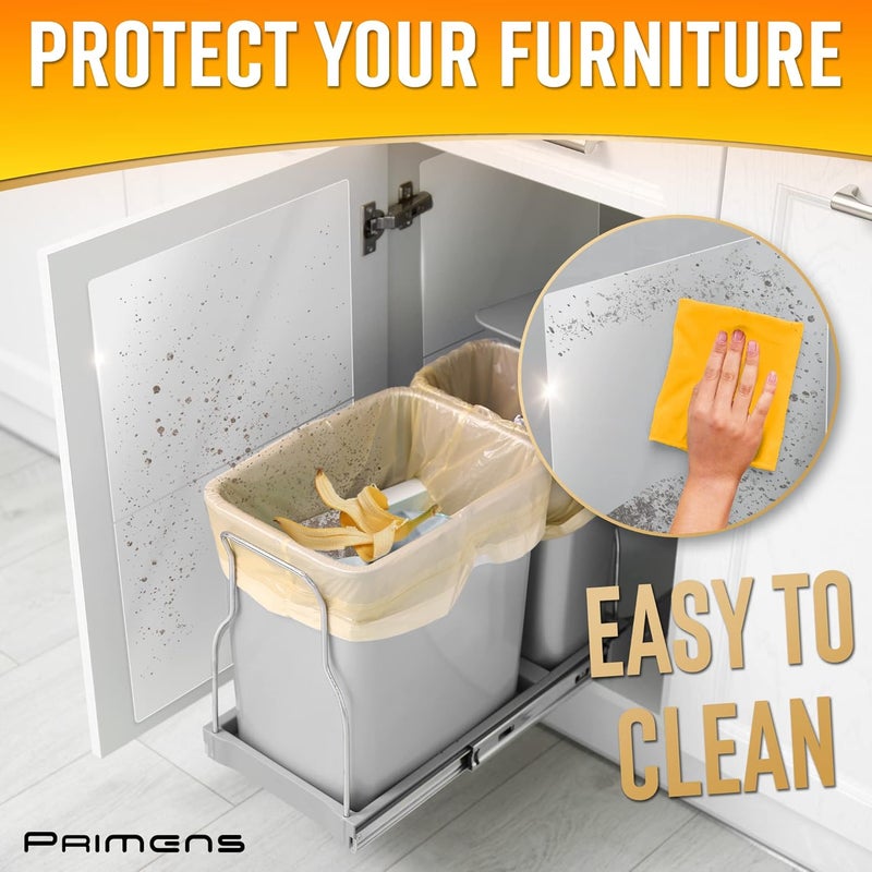 Primens Clear Wall Protector Film Stickers for Kitchens & Offices - Shields Paint from Oil Splashes, Trash, Furniture Scuffs (Transparent, 7 Sheets) - Image 3